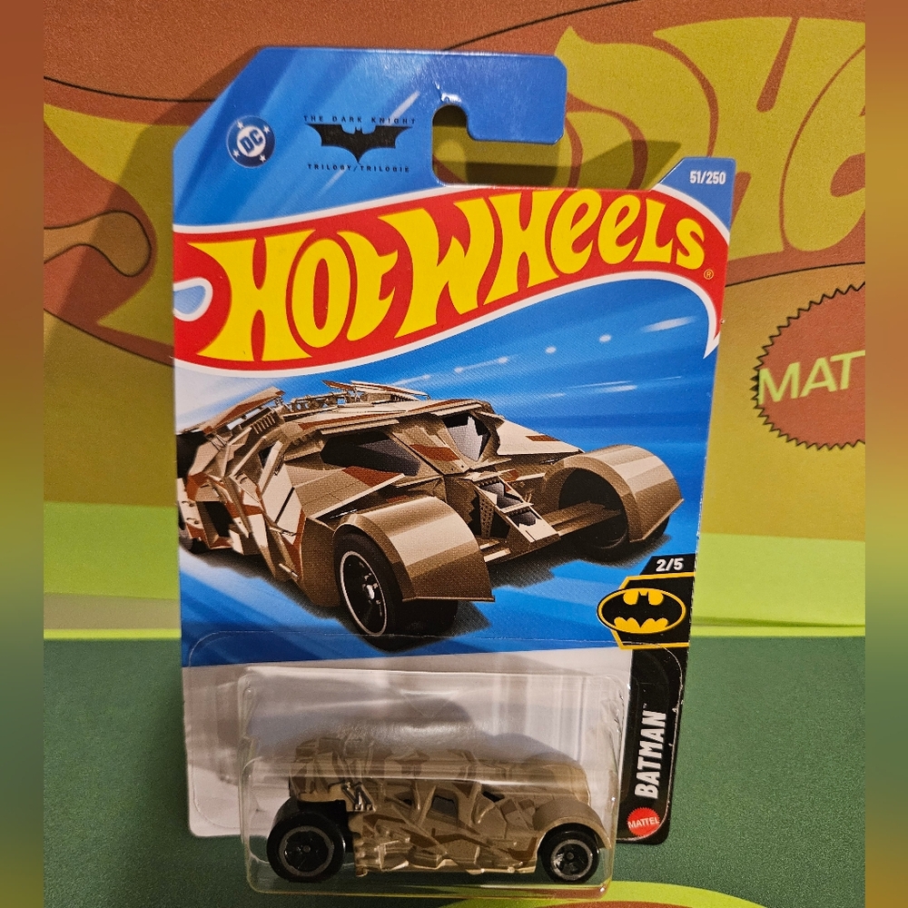 HotWheels The Dark Knight Batmobile Tan Car